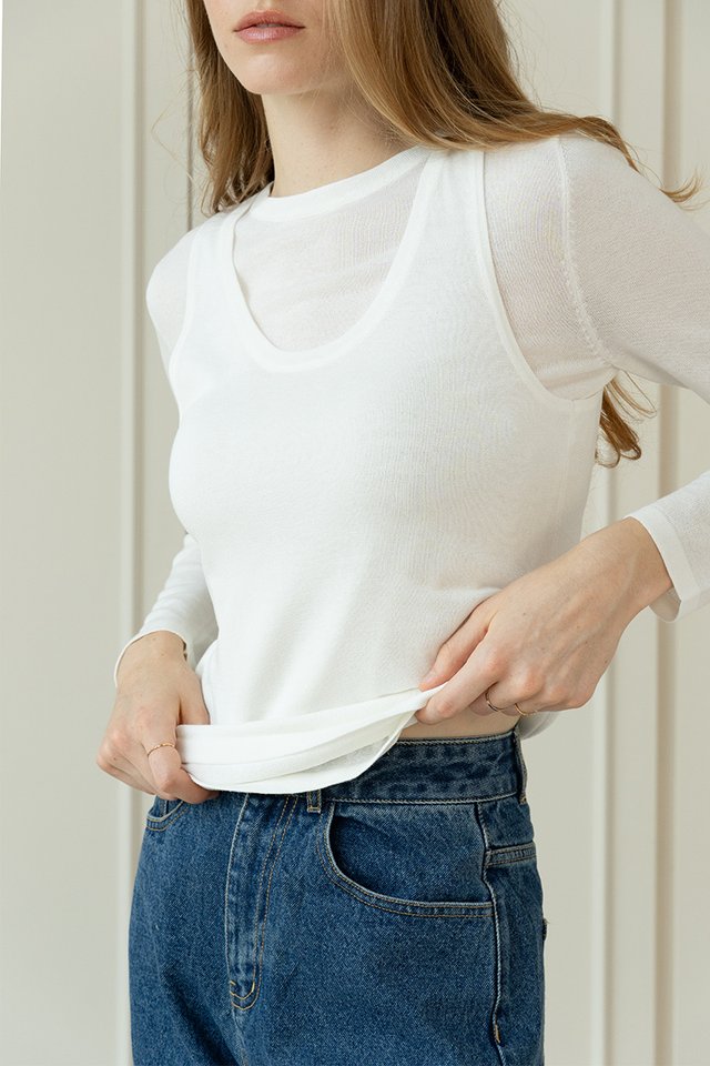 RELAXED KNIT TANK WHITE