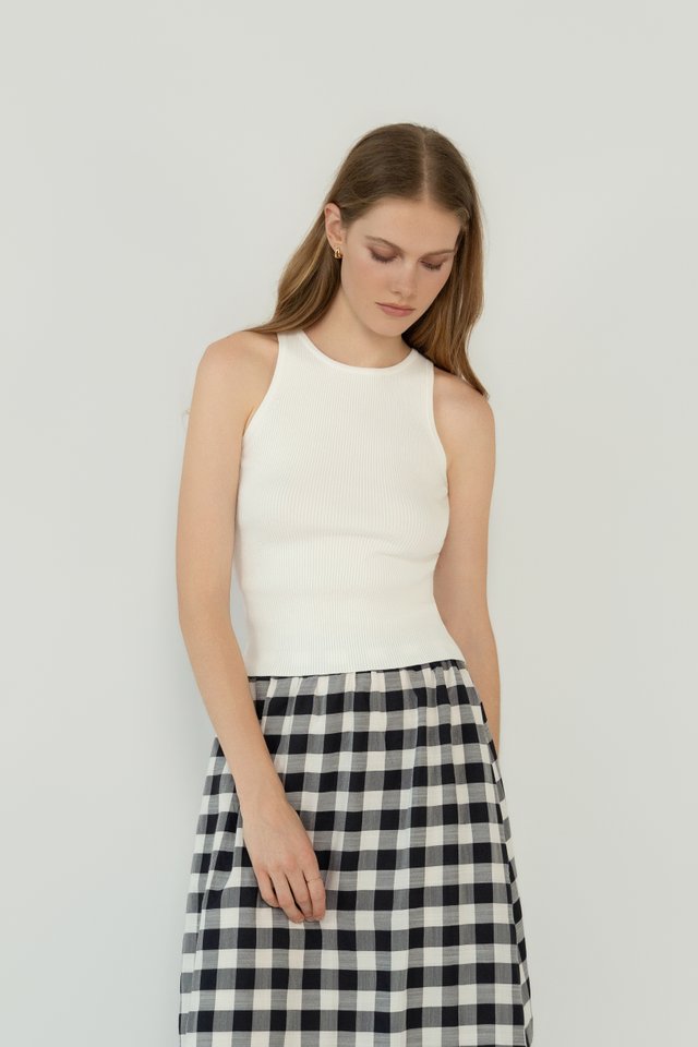 RIBBED KNIT TOP WHITE