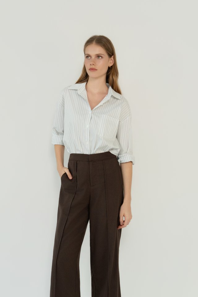 STRIPED COTTON SHIRT WHITE