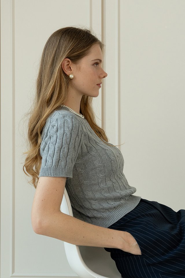 WEAVE KNIT TEE HEATHER
