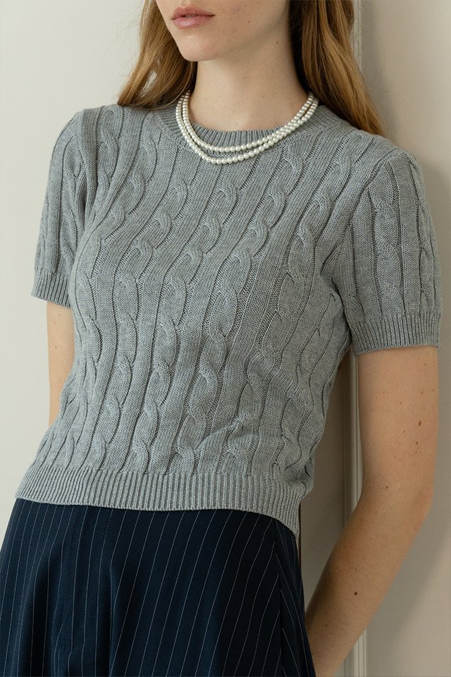 WEAVE KNIT TEE HEATHER