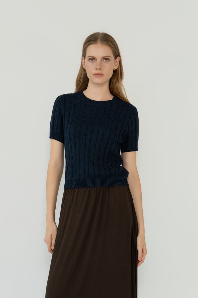WEAVE KNIT TEE MIDNIGHT