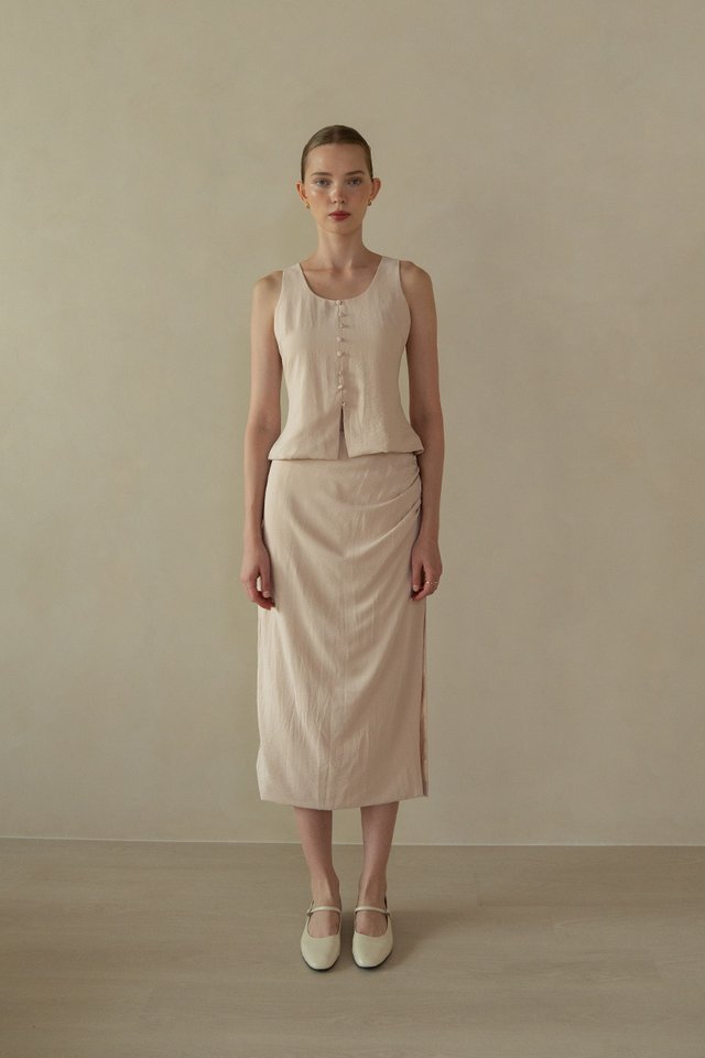 BUTTON TANK TOP POWDER PINK