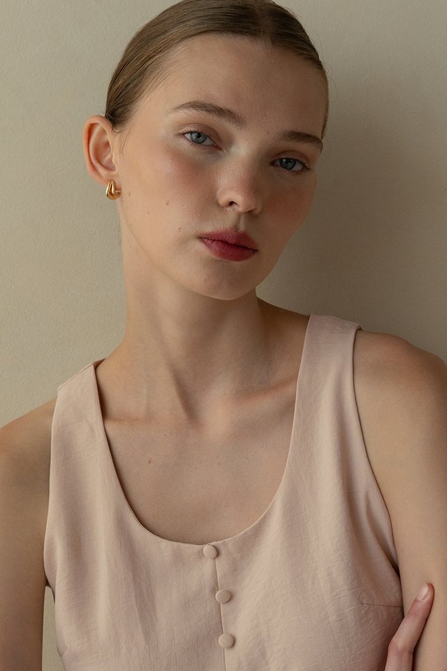 BUTTON TANK TOP POWDER PINK