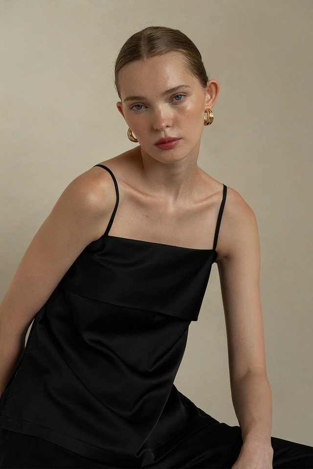 SATIN FINISH CAMISOLE BLACK