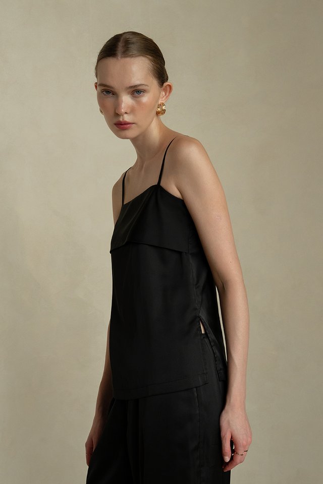 SATIN FINISH CAMISOLE BLACK