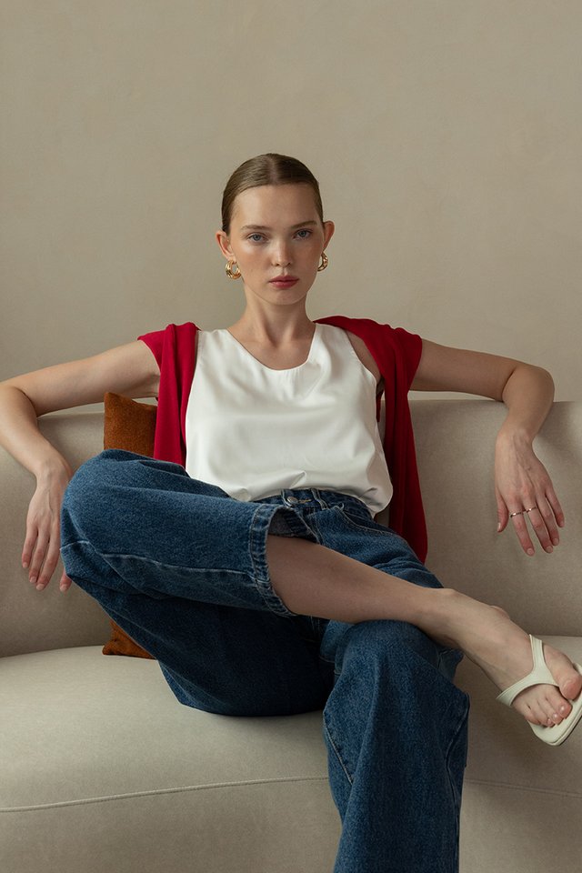 SATIN FINISH TANK TOP IVORY