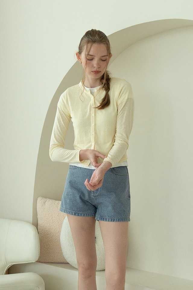SOFT SHEER CARDIGAN BUTTER