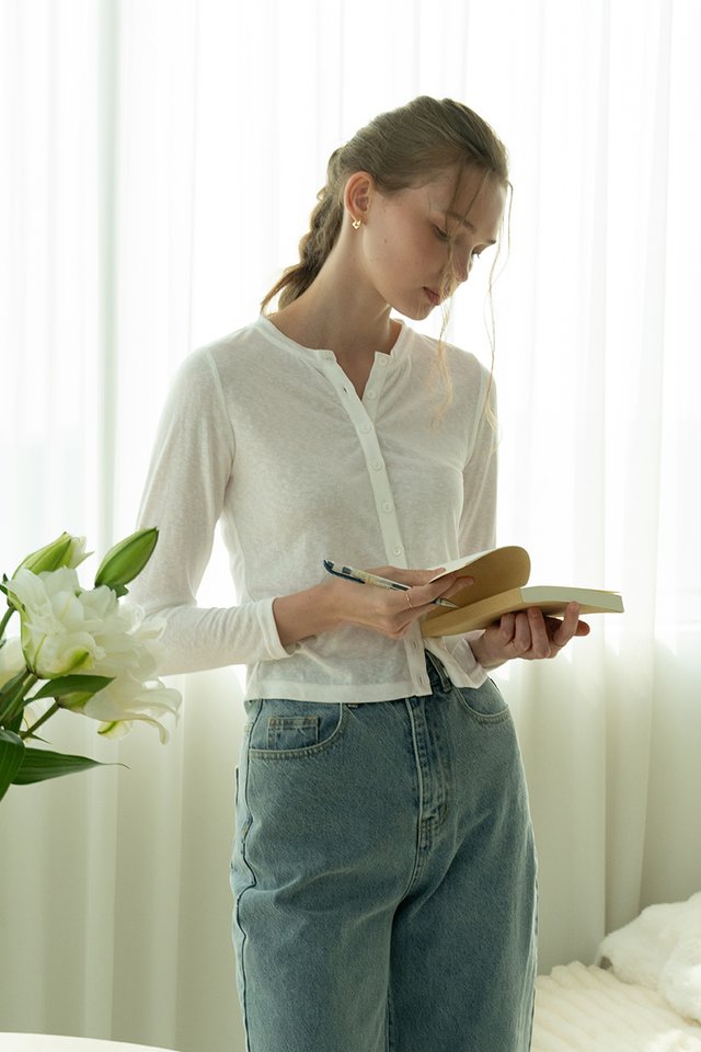 SOFT SHEER CARDIGAN WHITE