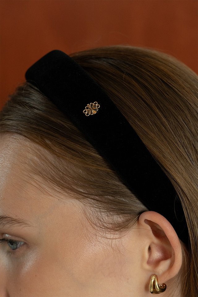 VELVET HEADBAND BLACK