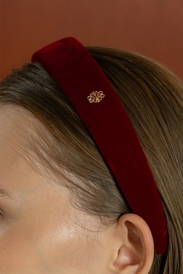 VELVET HEADBAND BURGUNDY