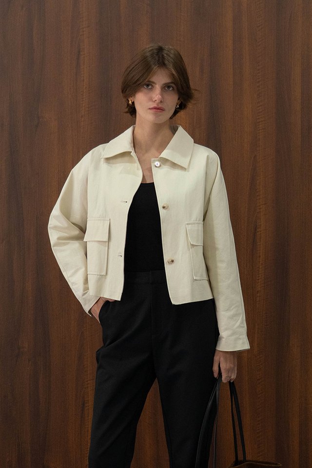 COTTON POCKET JACKET BEIGE