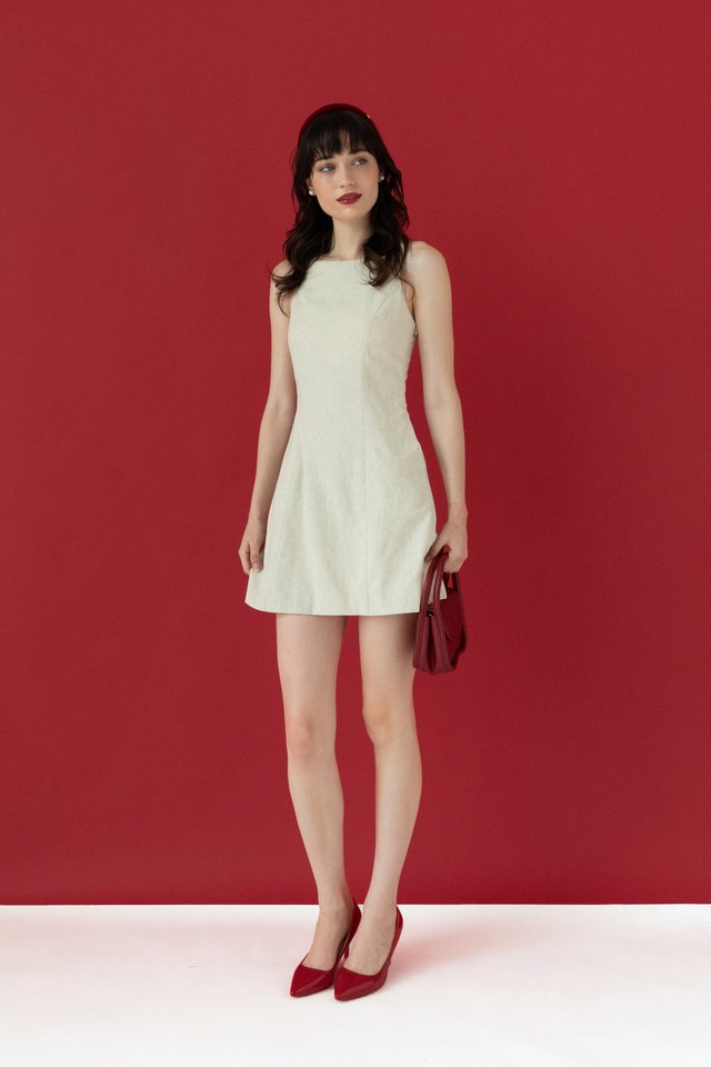 LINEN SHIFT DRESS SAND