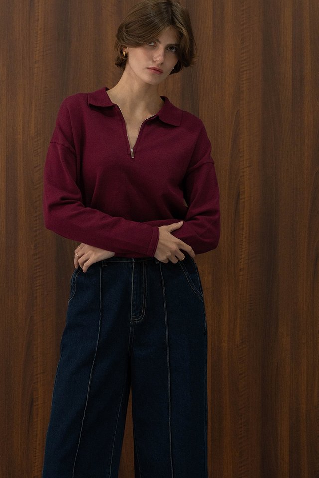 PANELLED JEANS DARK WASH