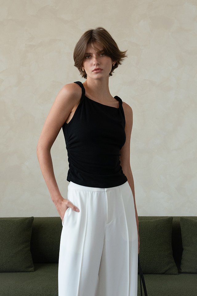 SLEEVELESS TWIST DETAIL TOP BLACK