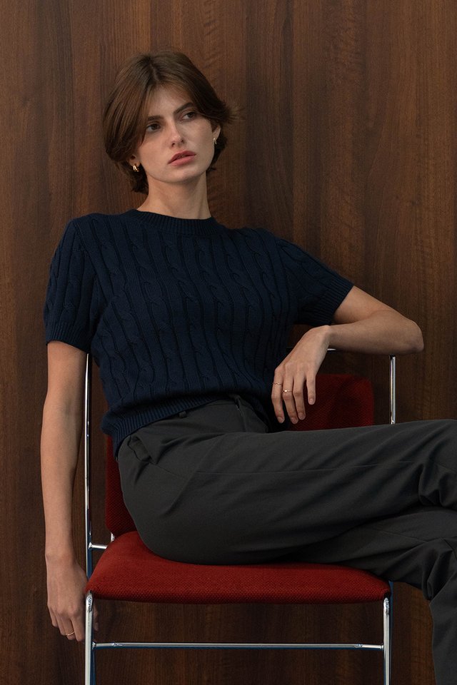 WEAVE KNIT TEE MIDNIGHT