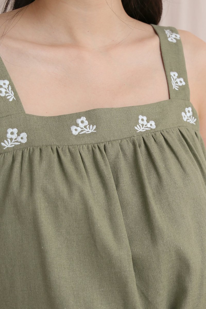 VICKI EMBROIDERED TANK TOP THYME