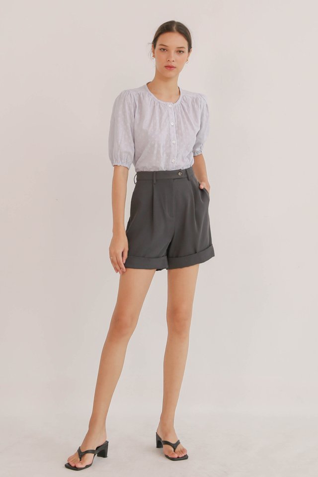ANDRE CUFFED SHORTS CHARCOAL GREY