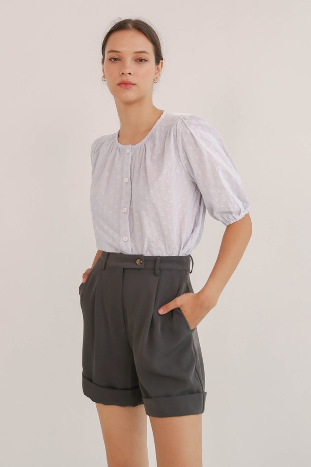 ANDRE CUFFED SHORTS CHARCOAL GREY