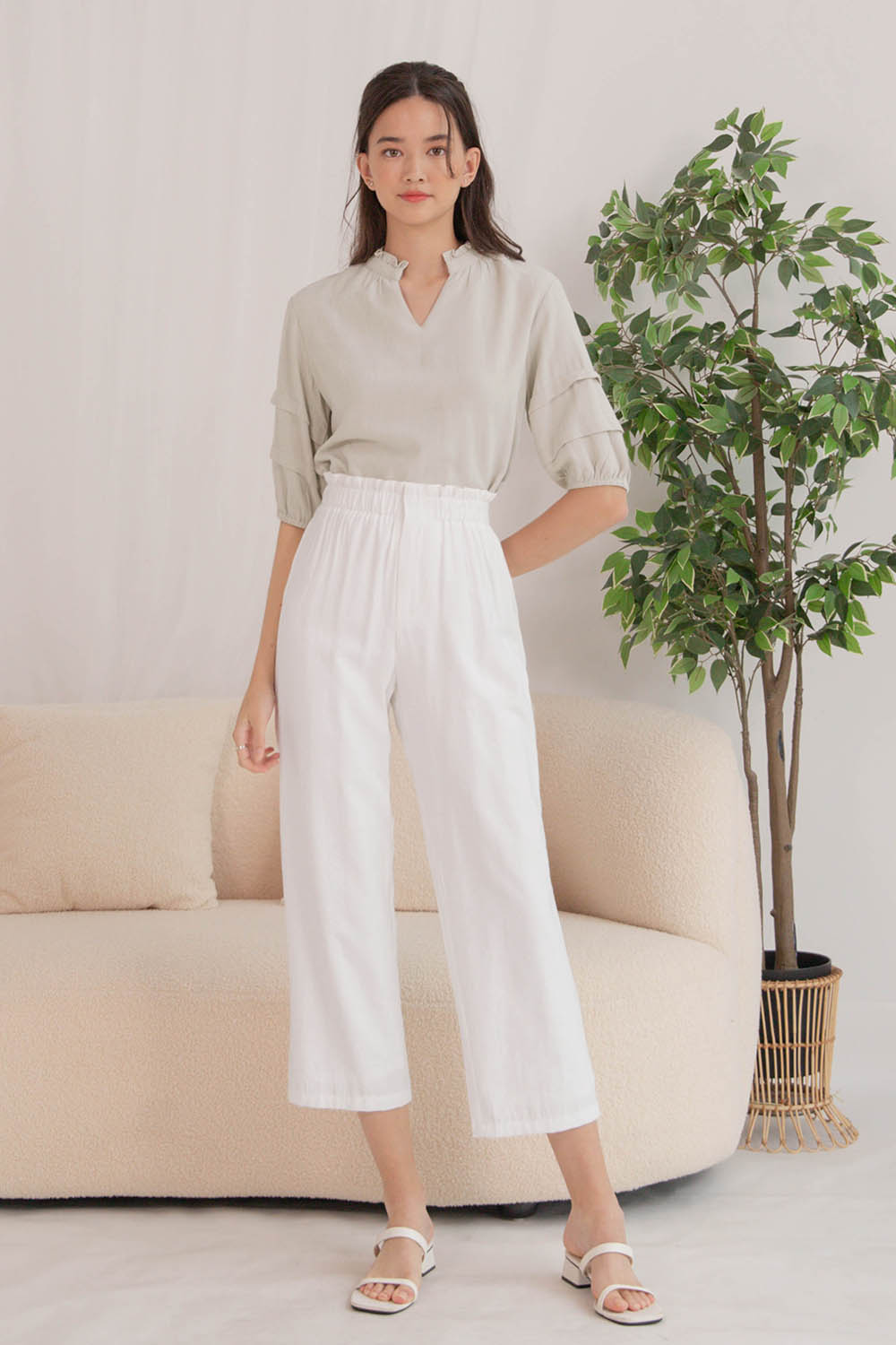White paper cheap bag pants